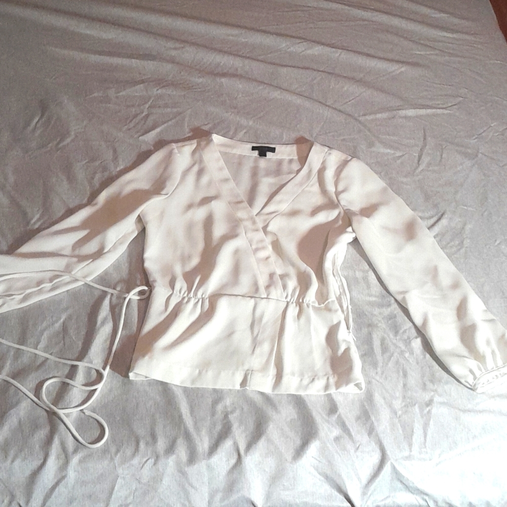 J.Crew L/S Faux wrap blouse